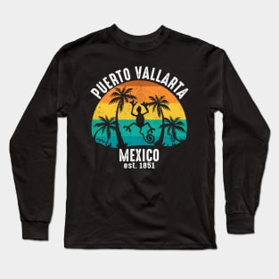 Puerto Vallarta Iguana Beach Palm Trees Long Sleeve T-Shirt